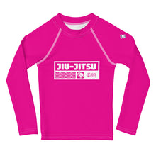 Kid's Girls Long Sleeve BJJ Rash Guard Jiu-Jitsu 003 - Hollywood Cerise Exclusive Girls Jiu-Jitsu Kids Long Sleeve Rash Guard