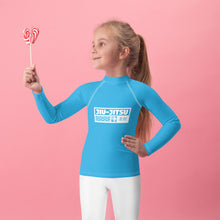 Kid's Girls Long Sleeve BJJ Rash Guard Jiu-Jitsu 005 - Cyan Exclusive Girls Jiu-Jitsu Kids Long Sleeve Rash Guard