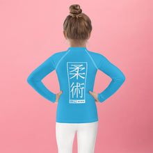 Kid's Girls Long Sleeve BJJ Rash Guard Jiu-Jitsu 005 - Cyan Exclusive Girls Jiu-Jitsu Kids Long Sleeve Rash Guard