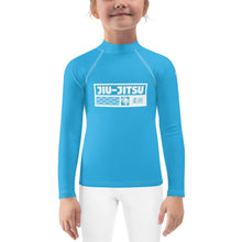 Kid's Girls Long Sleeve BJJ Rash Guard Jiu-Jitsu 005 - Cyan Exclusive Girls Jiu-Jitsu Kids Long Sleeve Rash Guard