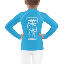 Kid's Girls Long Sleeve BJJ Rash Guard Jiu-Jitsu 005 - Cyan Exclusive Girls Jiu-Jitsu Kids Long Sleeve Rash Guard