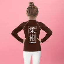Kid's Girls Long Sleeve BJJ Rash Guard Jiu-Jitsu 006 - Chocolate Exclusive Girls Jiu-Jitsu Kids Long Sleeve Rash Guard