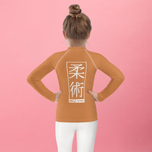 Kid's Girls Long Sleeve BJJ Rash Guard Jiu-Jitsu 007 - Raw Sienna Exclusive Girls Jiu-Jitsu Kids Long Sleeve Rash Guard