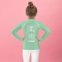 Kid's Girls Long Sleeve BJJ Rash Guard Jiu-Jitsu 010 - Vista Blue Exclusive Girls Jiu-Jitsu Kids Long Sleeve Rash Guard