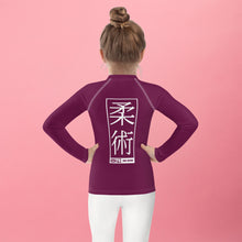 Kid's Girls Long Sleeve BJJ Rash Guard Jiu-Jitsu 013 - Tyrian Purple Exclusive Girls Jiu-Jitsu Kids Long Sleeve Rash Guard