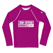Kid's Girls Long Sleeve BJJ Rash Guard Jiu-Jitsu 014 - Fresh Eggplant Exclusive Girls Jiu-Jitsu Kids Long Sleeve Rash Guard