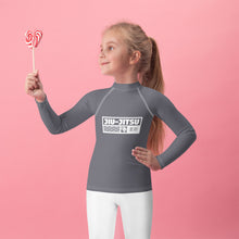 Kid's Girls Long Sleeve BJJ Rash Guard Jiu-Jitsu 019 - Charcoal Exclusive Girls Jiu-Jitsu Kids Long Sleeve Rash Guard