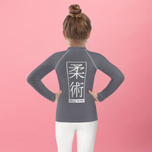 Kid's Girls Long Sleeve BJJ Rash Guard Jiu-Jitsu 019 - Charcoal Exclusive Girls Jiu-Jitsu Kids Long Sleeve Rash Guard