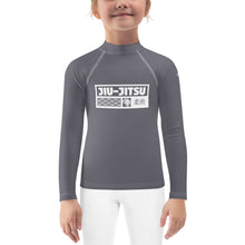 Kid's Girls Long Sleeve BJJ Rash Guard Jiu-Jitsu 019 - Charcoal Exclusive Girls Jiu-Jitsu Kids Long Sleeve Rash Guard