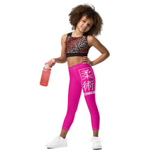Kid's Girls Yoga Pants Workout Leggings Jiu-Jitsu 003 - Hollywood Cerise Exclusive Girls Jiu-Jitsu Kids Leggings