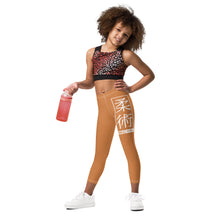 Kids' Girls Yoga Pants Workout Leggings Jiu-Jitsu 007 - Raw Sienna Exclusive Girls Jiu-Jitsu Kids Leggings