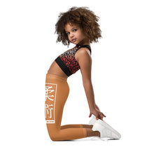 Kids' Girls Yoga Pants Workout Leggings Jiu-Jitsu 007 - Raw Sienna Exclusive Girls Jiu-Jitsu Kids Leggings