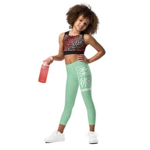 Kids' Girls Yoga Pants Workout Leggings Jiu-Jitsu 010 - Vista Blue Exclusive Girls Jiu-Jitsu Kids Leggings