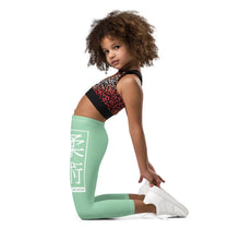 Kids' Girls Yoga Pants Workout Leggings Jiu-Jitsu 010 - Vista Blue Exclusive Girls Jiu-Jitsu Kids Leggings
