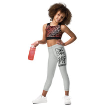 Kid's Girls Yoga Pants Workout Leggings Jiu-Jitsu 018 - Smoke Exclusive Girls Jiu-Jitsu Kids Leggings