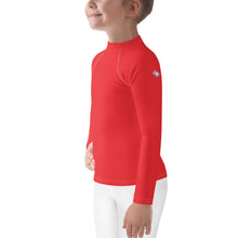 Little Fashionista: Girls' Long Sleeve Solid Color Rash Guards - Scarlet Exclusive Girls Kids Long Sleeve Rash Guard Solid Color Swimwear