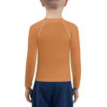 Little Trendsetter: Boys' Solid Color Long Sleeve Rash Guards - Raw Sienna Boys Exclusive Kids Long Sleeve Rash Guard Solid Color