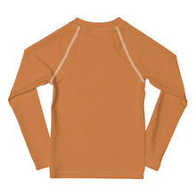 Little Trendsetter: Boys' Solid Color Long Sleeve Rash Guards - Raw Sienna Boys Exclusive Kids Long Sleeve Rash Guard Solid Color