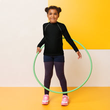 Little Trendsetter: Kid's Solid Color Rash Guards for Her - Noir Exclusive Girls Kids Long Sleeve Rash Guard Solid Color Swimwear