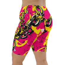Luxury Ride: Women's Golden Chains 001 Biker Shorts Exclusive Leggings Running Shorts Tights Womens