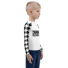 Master Your Moves: Houndstooth Long Sleeve BJJ Rash Guard for Boys Boys Exclusive Houndstooth Kids Long Sleeve Rash Guard