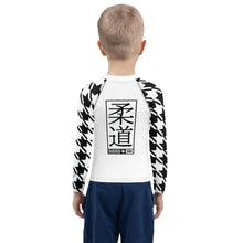 Master Your Moves: Houndstooth Long Sleeve BJJ Rash Guard for Boys Boys Exclusive Houndstooth Kids Long Sleeve Rash Guard