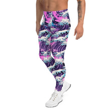 Men's Athletic Leggings - Purple Wave 003 Exclusive Great Wave Kanagawa Leggings Mens Pants trousers