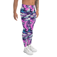 Men's Athletic Leggings - Purple Wave 003 Exclusive Great Wave Kanagawa Leggings Mens Pants trousers