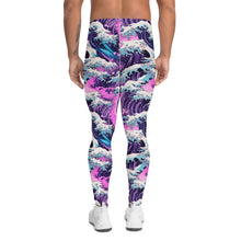 Men's Athletic Leggings - Purple Wave 003 Exclusive Great Wave Kanagawa Leggings Mens Pants trousers