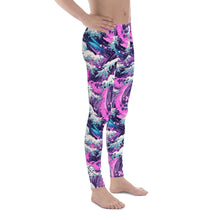 Men's Athletic Leggings - Purple Wave 003 Exclusive Great Wave Kanagawa Leggings Mens Pants trousers