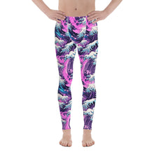 Men's Athletic Leggings - Purple Wave 003 Exclusive Great Wave Kanagawa Leggings Mens Pants trousers