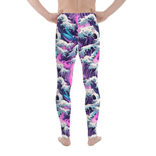 Men's Athletic Leggings - Purple Wave 003 Exclusive Great Wave Kanagawa Leggings Mens Pants trousers