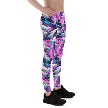 Men's Athletic Leggings - Purple Wave 003 Exclusive Great Wave Kanagawa Leggings Mens Pants trousers