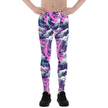 Men's Athletic Leggings - Purple Wave 003 Exclusive Great Wave Kanagawa Leggings Mens Pants trousers