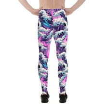 Men's Athletic Leggings - Purple Wave 003 Exclusive Great Wave Kanagawa Leggings Mens Pants trousers