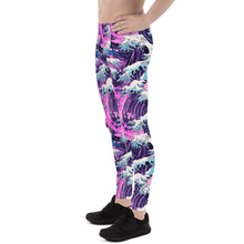 Men's Athletic Leggings - Purple Wave 003 Exclusive Great Wave Kanagawa Leggings Mens Pants trousers