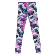 Men's Athletic Leggings - Purple Wave 003 Exclusive Great Wave Kanagawa Leggings Mens Pants trousers