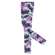 Men's Athletic Leggings - Purple Wave 003 Exclusive Great Wave Kanagawa Leggings Mens Pants trousers