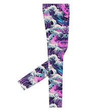 Men's Athletic Leggings - Purple Wave 003 Exclusive Great Wave Kanagawa Leggings Mens Pants trousers