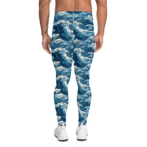 Men's Athletic Leggings - The Great Wave Off Kanagawa 001 Exclusive Great Wave Kanagawa Leggings Mens Pants trousers