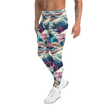 Men's Athletic Leggings - The Great Wave Sakura 002 Exclusive Great Wave Kanagawa Leggings Mens Pants trousers