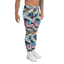 Men's Athletic Leggings - The Great Wave Sakura 002 Exclusive Great Wave Kanagawa Leggings Mens Pants trousers