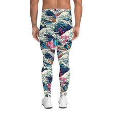 Men's Athletic Leggings - The Great Wave Sakura 002 Exclusive Great Wave Kanagawa Leggings Mens Pants trousers