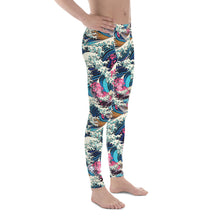 Men's Athletic Leggings - The Great Wave Sakura 002 Exclusive Great Wave Kanagawa Leggings Mens Pants trousers