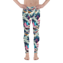 Men's Athletic Leggings - The Great Wave Sakura 002 Exclusive Great Wave Kanagawa Leggings Mens Pants trousers