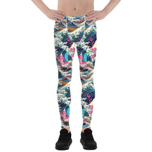 Men's Athletic Leggings - The Great Wave Sakura 002 Exclusive Great Wave Kanagawa Leggings Mens Pants trousers