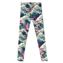 Men's Athletic Leggings - The Great Wave Sakura 002 Exclusive Great Wave Kanagawa Leggings Mens Pants trousers
