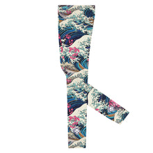 Men's Athletic Leggings - The Great Wave Sakura 002 Exclusive Great Wave Kanagawa Leggings Mens Pants trousers