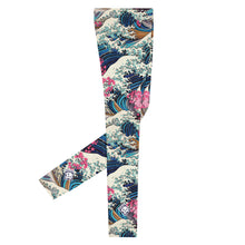 Men's Athletic Leggings - The Great Wave Sakura 002 Exclusive Great Wave Kanagawa Leggings Mens Pants trousers