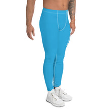 Men's Athletic Workout Leggings For Jiu Jitsu 005 - Cyan Exclusive Jiu-Jitsu Leggings Mens trousers
